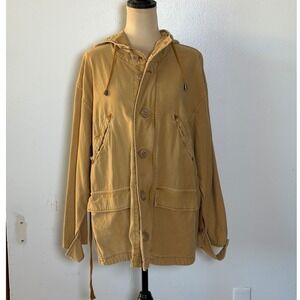 Free People Joshua Tree Anorak Oversized Utility Jacket Hooded Khaki Size Small